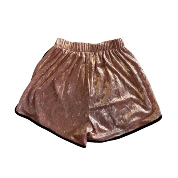 🎀 Brandless Pink Velvet Shorts With Black Piping 🎀 - Picture 2 of 4